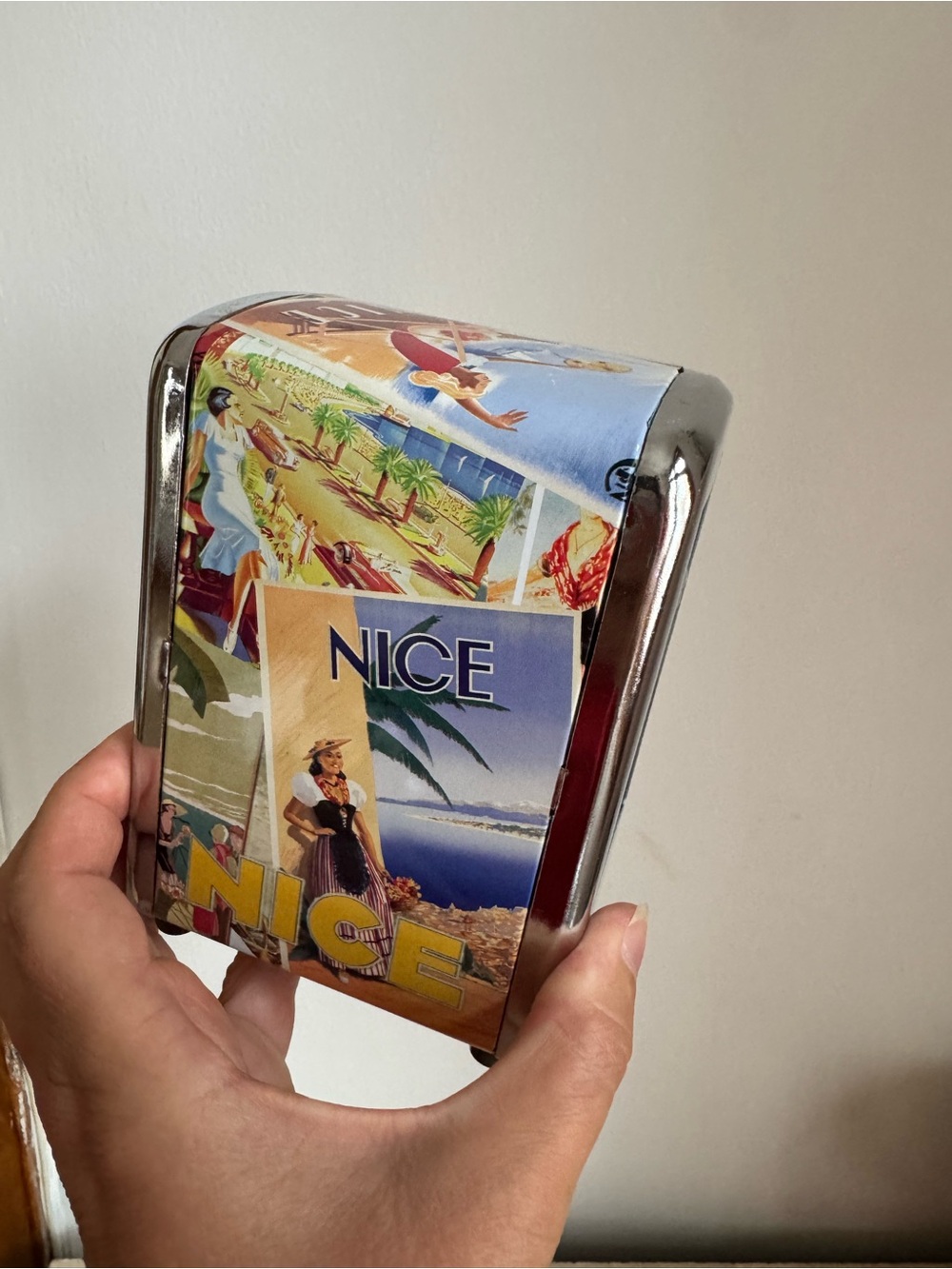 Retro style - Nice Travel Poster Tin Napkin Dispenser